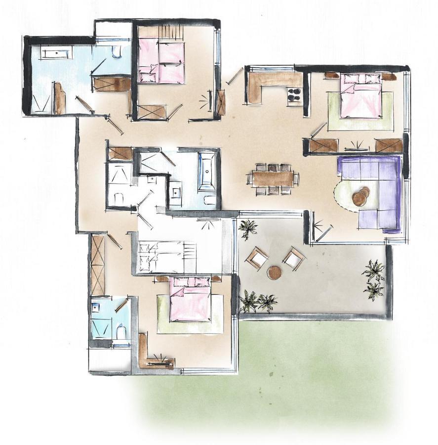 Apartment mit Gartenblick
