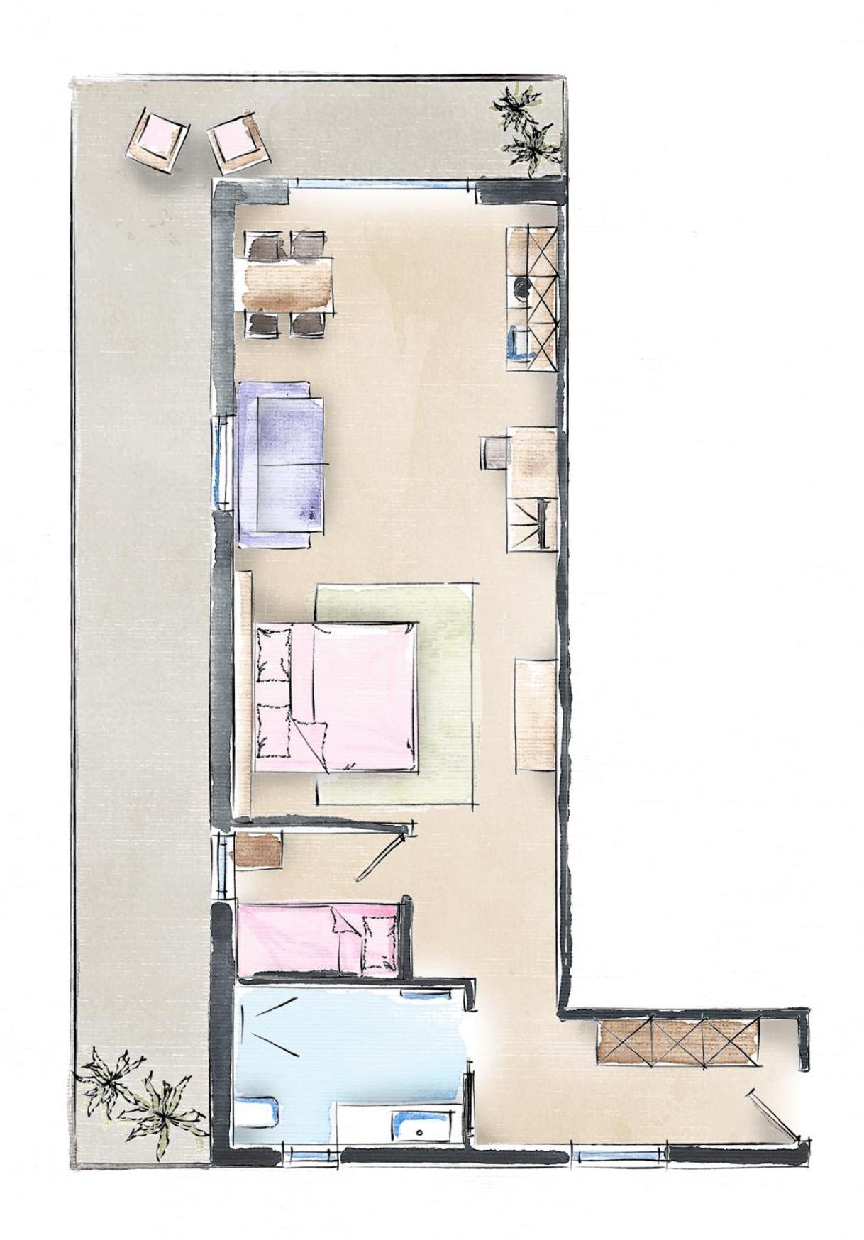 Apartment mit Balkon
