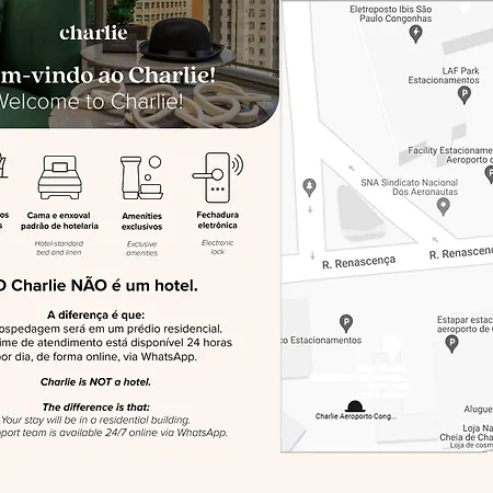 Studio Charlie próximo a Congonhas 5 Minutos a Pé! Piscina e Coworking-3