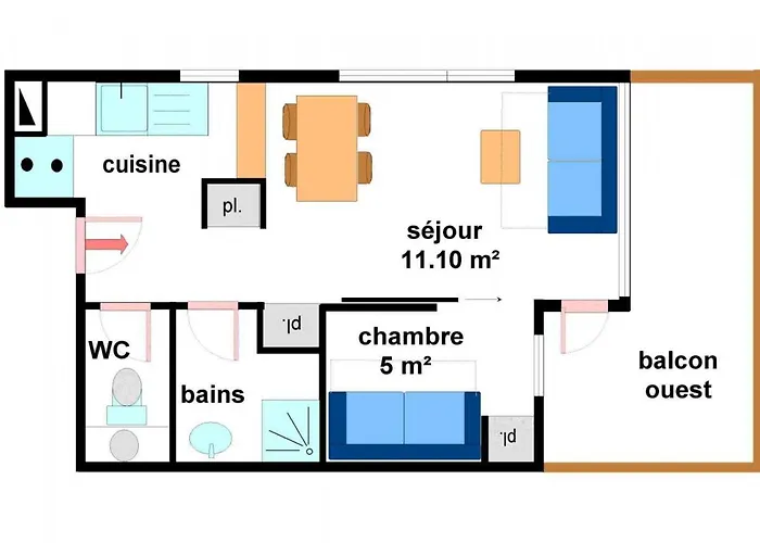 Appartement cosy 4 pers avec balcon et WIFI au pied des pistes - FR-1-508-123