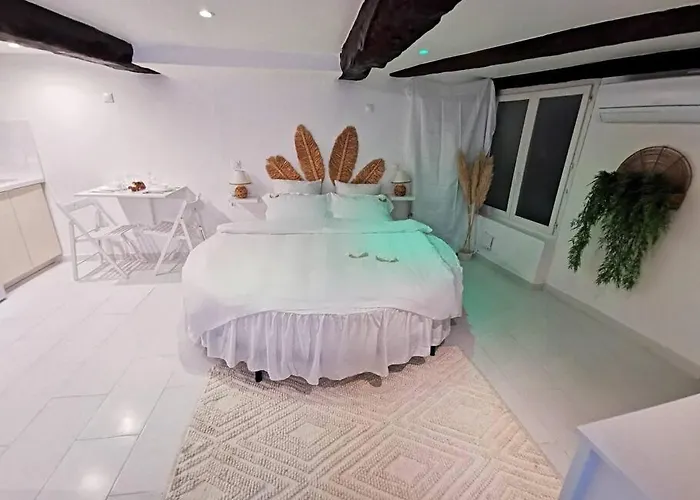 Studio équipé avec Lit rond / baignoire ilot / Table massage Aux Arcs