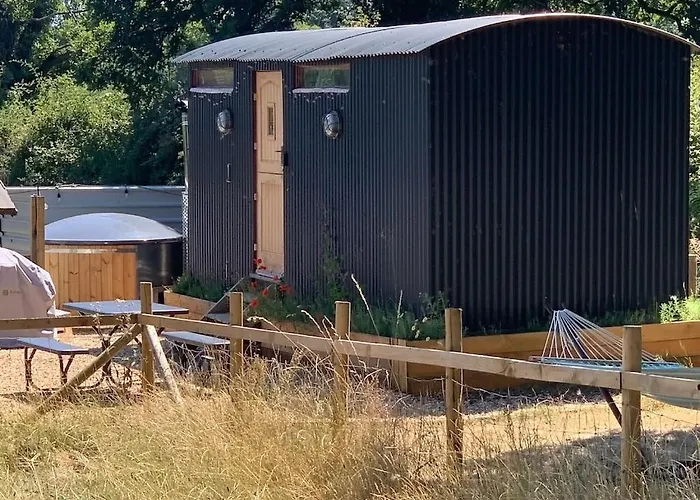 Shepherds Hut With Scandinavian Hot Tub And Hydromassager