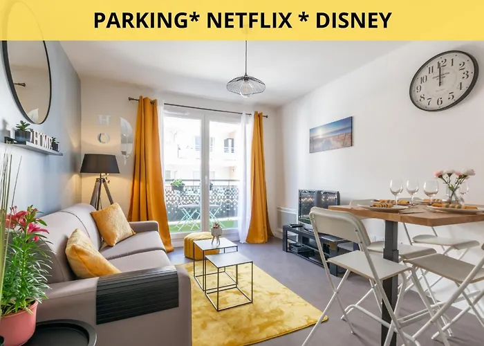 The Sunshine- Appart cosy proche Paris-Disney avec Parking privé dans résidence