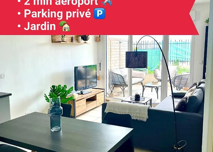 Superbe Appart Avec Jardin A 2 Min De L'Aeroport-4 Pers