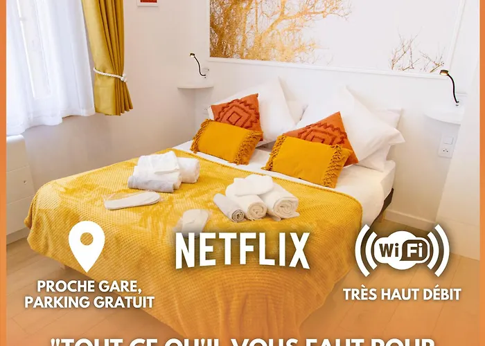 Promenade d'Automne - Netflix&Wifi - Climatisation- Parking Gratuit - check-in 24H24 - Emplacement Vélos - GoodMarning