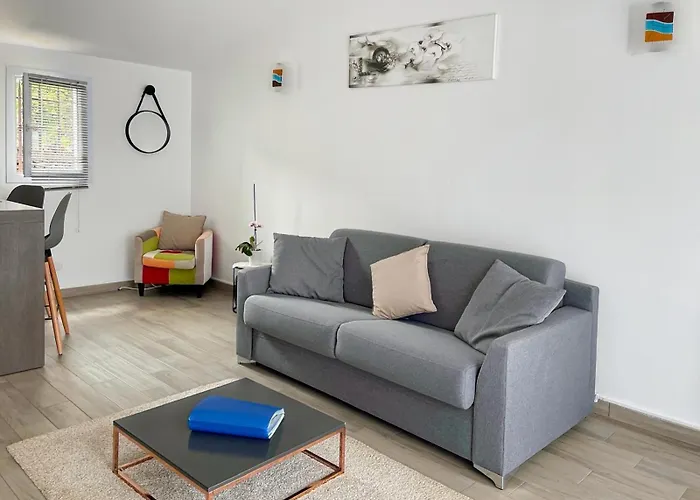 Studio située dans une propriété privée avec terrasse équipée avec plancha