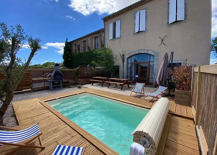 Maison, canal du midi piscine