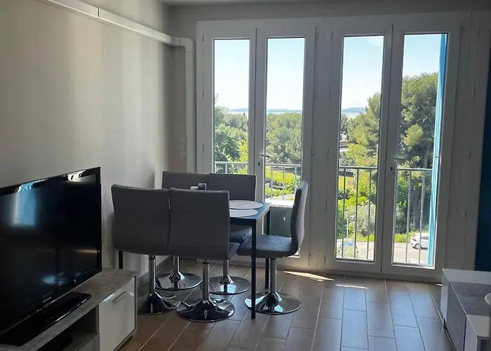 Appartement, vue sur l’étang, proche aéroport.