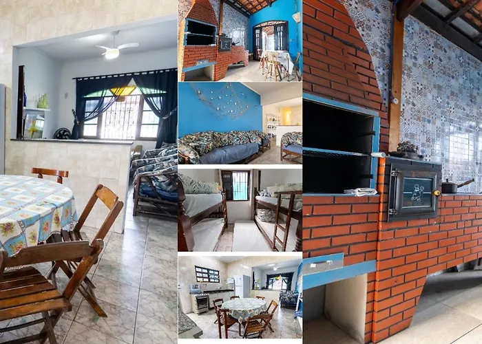 Casa azul, 2 quadras praia-wifi-garagem -churrasqueira e fogão a lenha - Aceita Caes -Caiçara-Praia Grande