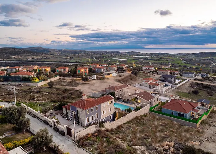 Villasunset With Sea, Chios And Sunset View
