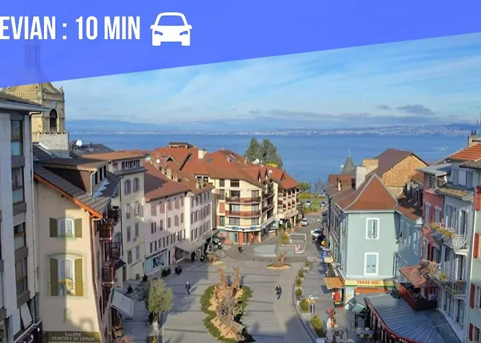 Studio lumineux avec grande terrasse et vue lac, Parking privé