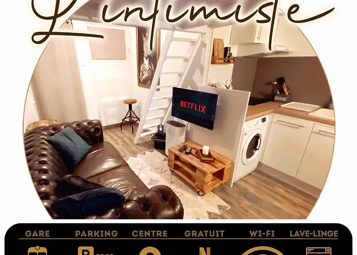 L'Intimiste A Saint Lo - Atypique - Studio Duplex Prive Tout Equipe - Gare - Centre - Parking Gratuit - Entree Autonome - Chambre En Mezzanine - Wifi - Netflix - Lave-Linge
