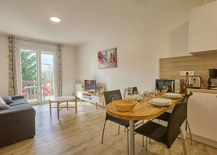 Spacieux T2 rénové, vue nature, balcon sud, Wifi, parking à Barbotan - FR-1-841-54