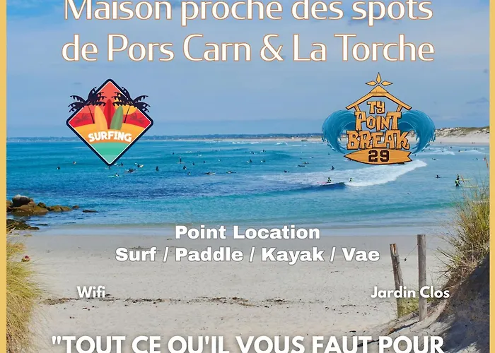 Ty Gwer proche des plages de Pors Carn&La Torche - 8 personnes