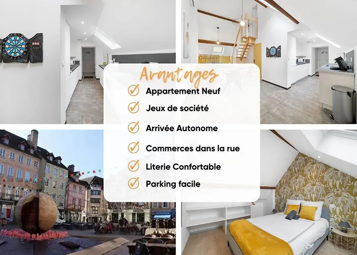 Le Duplex Moutarde, prox centre et Gare, 50m2, climatisation