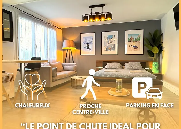 Escapade à Moulins, Studio spacieux au calme, central&parking gratuit