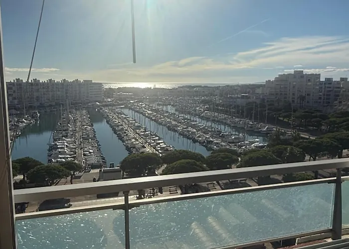 Carnon Plage, Vue panoramique sur mer port proche Parc Expo
