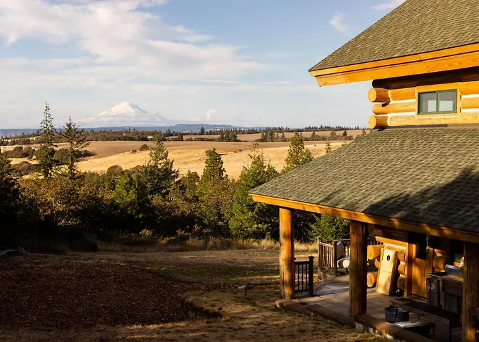 Mosier Cabin Hot Tub Mt Adams View