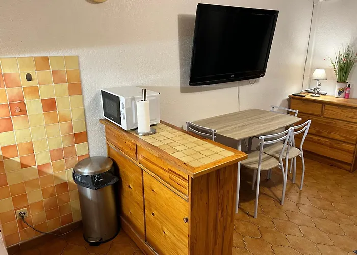 Studio climatisé avec jardin et plage à 250m