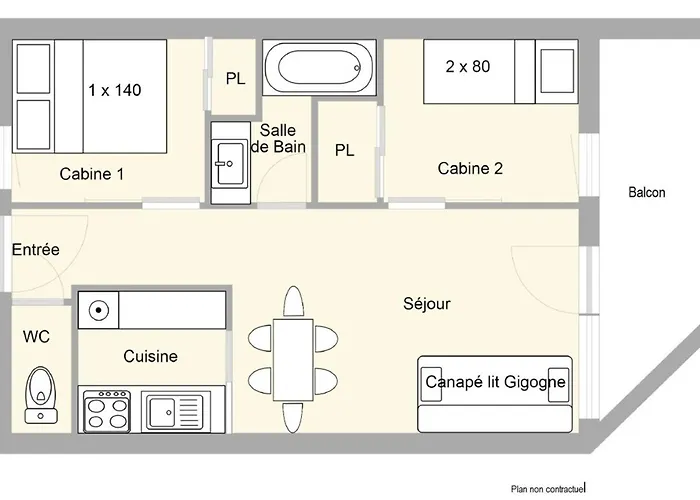 À deux pas des pistes : Appartement 2 pièces cabine à Crest-Voland – 4-6 pers. - FR-1-595-65