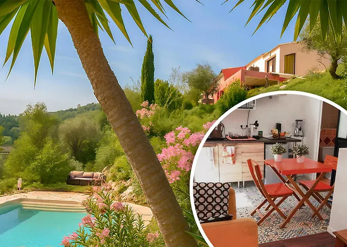 Villacarros - Studios In Sea & Mountain Villa Near Nice With Idyllic View