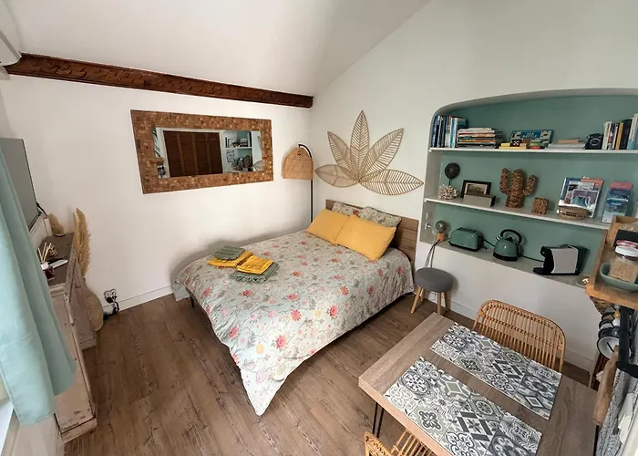 Jolie studio climatisé avec parking et proche de la mer