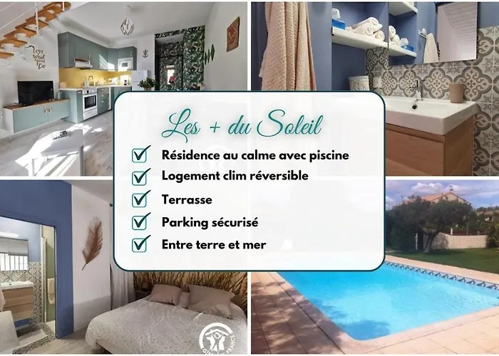 Le Soleil - Résidence avec piscine et parking - 15 min des plages