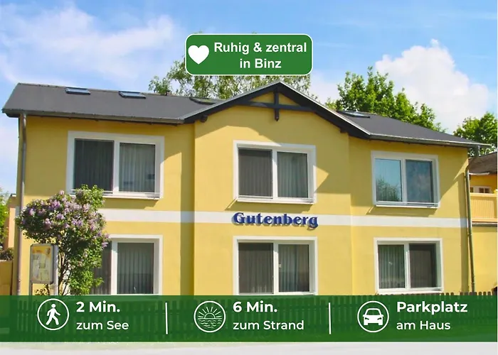 Appartementhaus Gutenberg -- Für Paare, Freundinnen&Freunde sowie Alleinreisende -- Parkplatz&WLAN -- 6 Min zum Strand, 2 Min zum See
