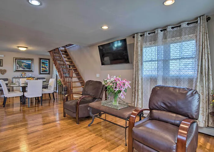 Waterfront Home W/ Large Deck & Dock On Narrow Bay